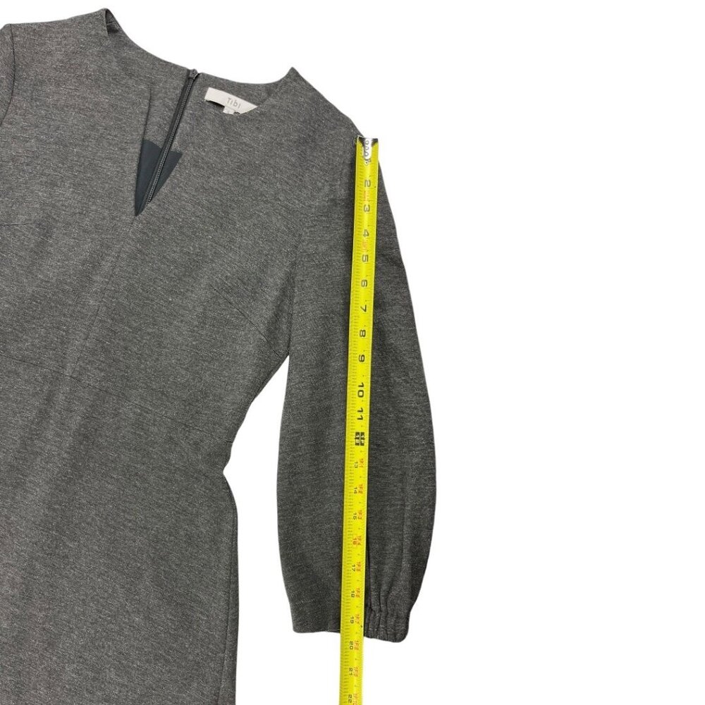 Tibi Mini Dress Charcoal Heather Gray 3/4 Sleeves Lined Size 4 Minimalist Chic - Picture 12 of 16